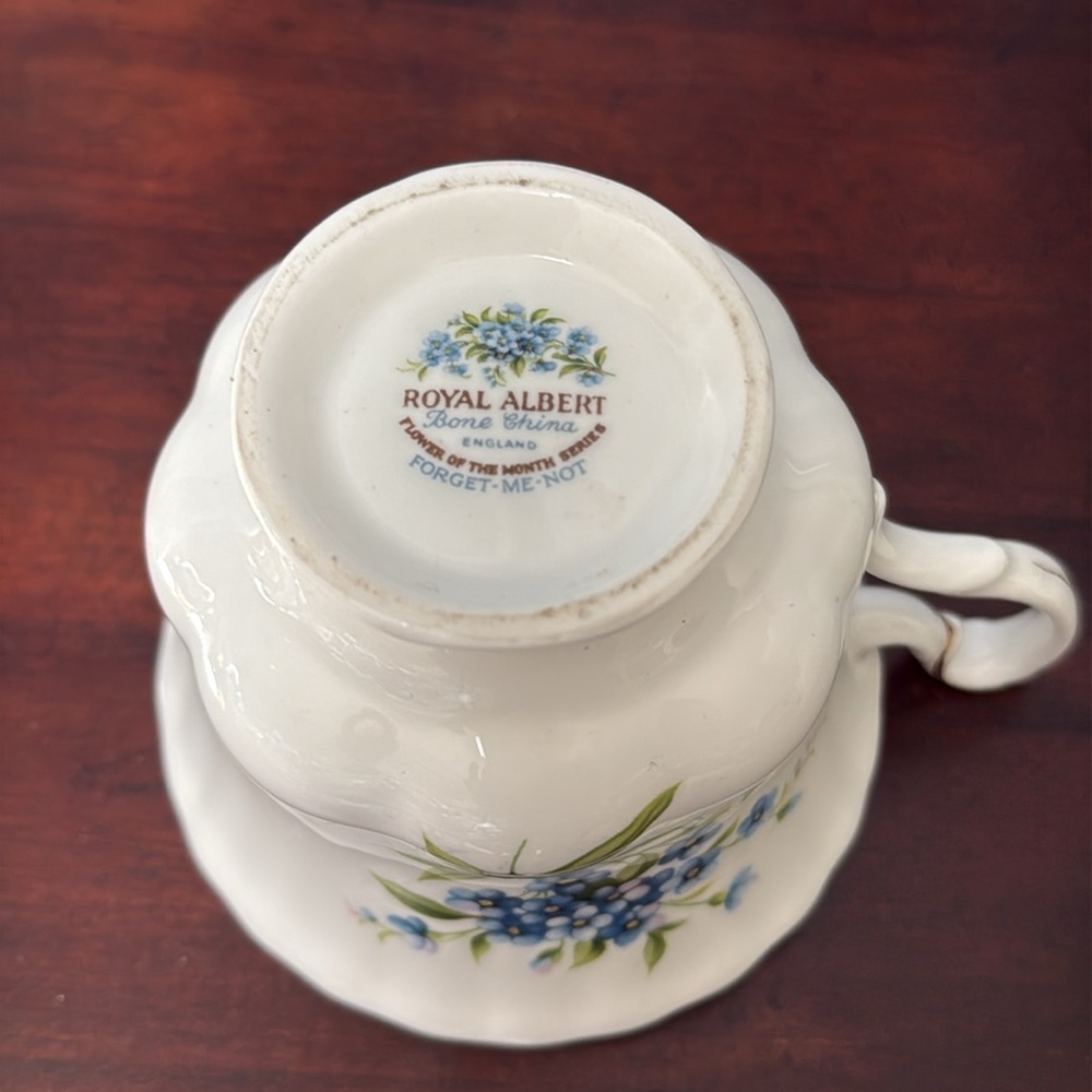 Royal Albert “July Forget-Me-Not” Bone China Floral Footed Cup; Cup only - Picture 7 of 12